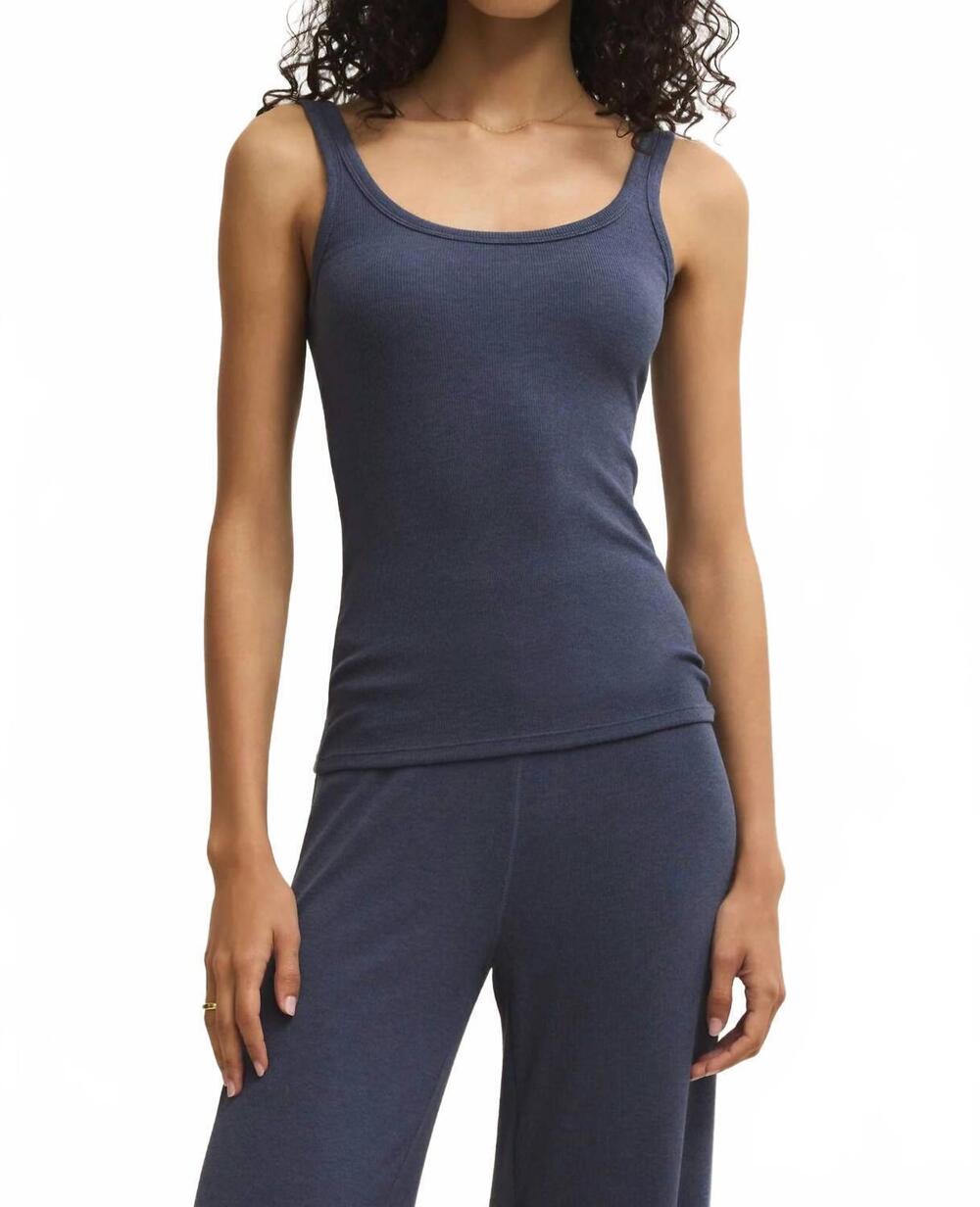 NEW Z SUPPLY renae rib tank top in indigo